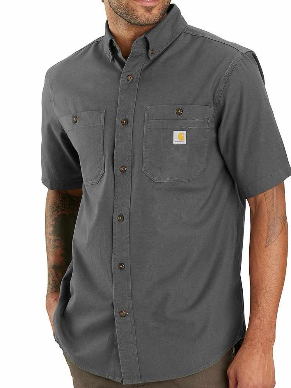 Carhartt Men's Rugged Flex Relaxed Fit Midweight Canvas Short Sleeve Shirt
